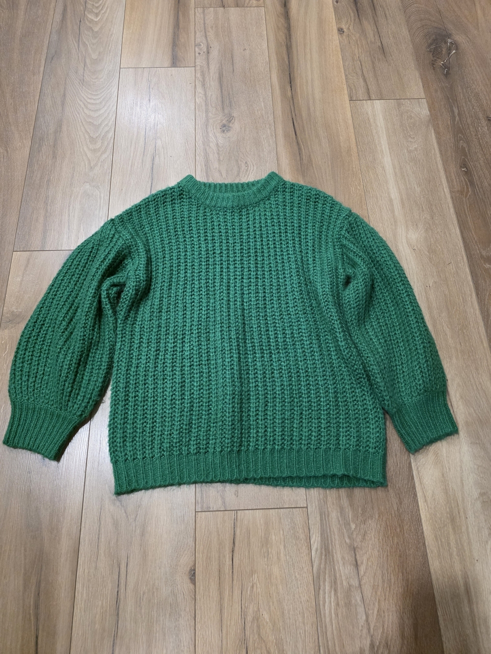 Promesa Green Chunky Knit Crewneck Sweater